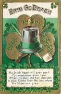 236683-Saint Patrick´s Day, Nash St Patrick Series No 2-1-Gold, Shamrock With Top Hat & White Pipe - Saint-Patrick's Day