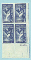 Plate Block -1957 USA American Steel Industry Centennial Stamp Sc#1090 Mineral - Números De Placas
