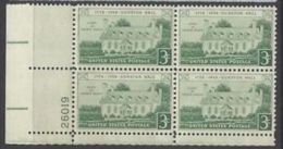 Plate Block -1958 USA Gunston Hall, Virginia, George Mason 200th Anniv. Stamp Sc#1108 - Números De Placas