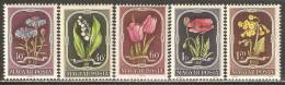 Hungary 1951 Mi# 1208-1212 ** MNH - Flowers - Neufs