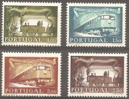 PORTUGAL - 1956 Railways Centenary - Trains. Scott 818-821. Mint Hinged * - Neufs
