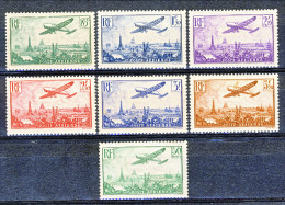 Francia PA 1936 Serie Aerei Su Parigi Y&T N. 8 - 14 MNH  Ben Centrati - 1927-1959 Postfris