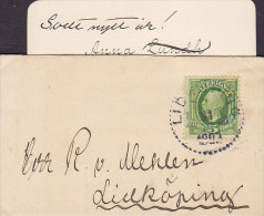 Sweden "Petite" LIDKÖPING 1902 Cover Brief & Visit Card Karte 5 Öre Oscar II. Stamp - Covers & Documents