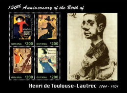 Guyana-2014-Art-Painting- 175TH BIRTH ANNIVERSARY-Toulouse Lautrec - Guyana (1966-...)