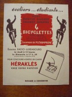 Buvard HERAKLES CONCOURS Radio LUXEMBOURG. 1953 TBon Etat BICYCLETTE Arliguie ENFANTS JEUX CAHIERS - Papeterie