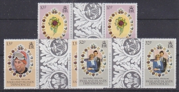 Falkland Islands Dependencies 1981 Royal Wedding 3v Gutter ** Mnh (20774) - Géorgie Du Sud