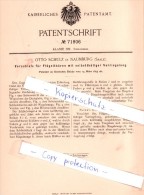 Original Patent - Otto Schulz In Naumburg , Saale , 1893 , Verschluß Von Flügelthüren !!! - Naumburg (Saale)