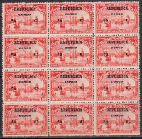 CONGO-1913- 4º Centº Descobª Cam. M. Índia.(Sobre Selos De Timor)  1/2 C. S/ 1 A.(BLOCO De 12)  ** MNH  MUNDIFIL  Nº 92 - Portuguese Congo