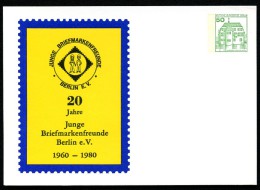 BERLIN PP82 C2/001 Privat-Postkarte JUNGE BRIEFMARKENFREUNDE ** 1980 - Cartes Postales Privées - Neuves