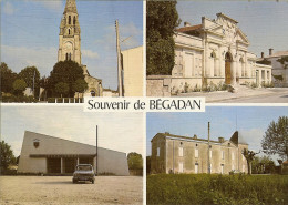 CP De BEGADAN " Le Monument Aux Morts Et L'église , La Mairie , Le Foyer ..., La Colonie ..." - Lesparre Medoc