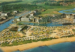 CPSM - COURSEULLES-SUR-MER - VUE D'ENSEMBLE - LE NOUVEAU PORT - LE CAMPING - Coul - Déb 80 - - Courseulles-sur-Mer