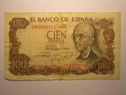 100 Pesetas - Cien Pestas - ESPAGNE- 1970 El Banco De ESPANA - 100 Pesetas