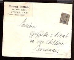 011614  Sc 110 - 3c ALBERT I  - ROLLER PREO - BRUXELLES/1921/BRUSSEL TO TOURNAI [ERNEST BURGI] COVER OPEN RIGHT SIDE - Rollo De Sellos 1920-29