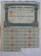 Action 1910 Compagnie Occidentale Madagascar 100 F Action Au Porteur TIMBRE HUMIDE Siege à Paris Emprunt Titre Coupons - Afrique