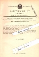 Original Patent - Theodor Honerjäger In Ueckermünde I. Mecklenburg , 1883 , Siegellack Für Petroleum-Lampen , Ückermünde - Ueckermuende