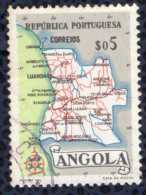 Angola 1955 Oblitéré Rond Used Carte Géographique Mappe 5 Centimos - Angola