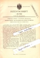 Original Patent - Christian Ammon In Plattling , Niederbayern , 1883 , Stations-Controlle Für Weichen , Eisenbahn !!! - Plattling