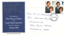 (956) Letter Posted From UK To Australia - Royal Wedding 1981 - Lettres & Documents