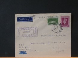 49/489 1946  1° VLUCHT  KLM  NEW YORK - Poste Aérienne