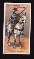 Petite Image (trade Card) Cigarettes John Player, « Riders Of The World » (cavaliers), N°28, Chevalier En Armure, Cheval - Player's