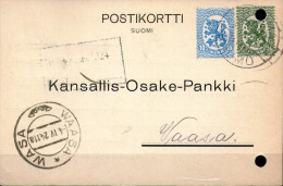 Finland,1917,10p. +50p.,Mi#71+82,Y&T#69+76,sent From Raumo,03.04.1924,to Waasa,04.04.1924,as Scan - Brieven En Documenten