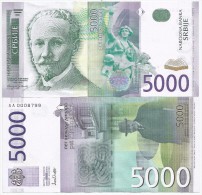 Serbia 5000 Dinara 2003. UNC/AUNC Low Serial Number P-45 - Serbie