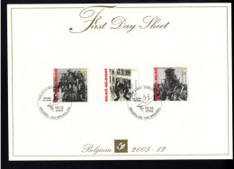 308540058 2005  FIRST DAY SHEET WANDFREI OCB 3392 3393 3394 Oorlog En Vrede GUERRE ET  PAIX - 1999-2010