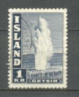 1945 ICELAND 1 KR. DEFINITIVE MICHEL: 239C USED - Oblitérés