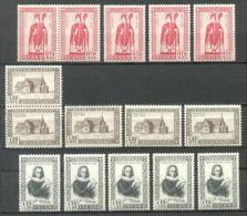 1956 ICELAND SKALHOLT CHURCH 5x Sets MICHEL: 300-302 MNH ** - Unused Stamps