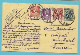 336+338+339 Op Entier Met Stempel GENT-GAND Naar Neuchatel (Suisse) (port Juist) - 1932 Cérès Et Mercure