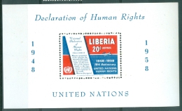 Liberia 1958 Universal Declaration Of Human Rights MNH** - Lot. A357 - Liberia