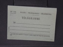 FRANCE - LOT DE  2 ENVELOPPES NON VOYAGEES  DE TELEGRAMME   A VOIR    LOT P3073 - Telegraaf-en Telefoonzegels