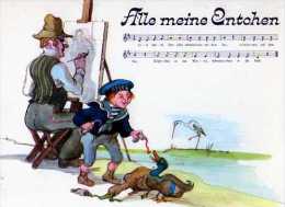 Tomi UNGERER Alle Meine Entchen, Peintre Avec Chevalet,enfant Costume Marin,canards, Portee Musicale, Cigogne - Ungerer