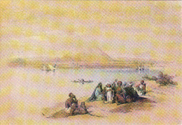 Egypte, Gizeh-Giza, Pyramids Of Gezeeh From The Nile, Lithograph By David Roberts-1838, Circule Non - Guiza