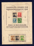 SBZ 1945 , Seltenes Gedenkblatt Zur Thüringer Spende, Nach Aufmachung Der Blocks - Soviet Zone
