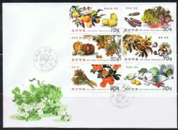 NORTH KOREA 2014 VEGETABLES AND FRUITS FDC - Légumes