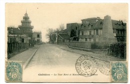 CPA  92  :  CHATILLON  Tour  Biret  Et Monument  1904  A  VOIR  !!!! - Châtillon