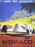 Grand Prix De Monaco 1935  -  Formula 1  -  Plaque Métal 20 X 15 Cms  -  Neuf! - Tin Signs (vanaf 1961)