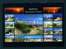 GERMANY  -  Borkum  Multi View  Used Postcard As Scans - Borkum