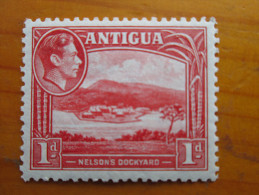 ANTIGUA 1938 Definitive Issue ONE VALUE  1d. RED MINT HINGE. - 1858-1960 Kolonie Van De Kroon