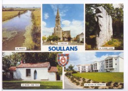 CPM Soullans Marais Eglise Pierre Levee Musee Jean Yole Maison Retraite - Soullans