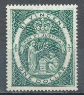 ST. VINCENT 1955 SEAL OF THE COLONY ONE DOLLAR DEEP YELLOW GREEN SC# 199B MLH CV.28,00 £ - St.Vincent (...-1979)