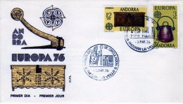 2615  FDC Andorra La  Vella 1976  Europa - Lettres & Documents