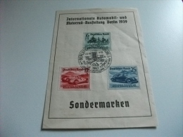 INTERNAZIONALE AUTOMOBIL UND MOTORRAD AUSFTELLUNG BERLIN 1939  SONDERMARKEN  DRESDNER BANK - Banques