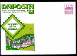 BERLIN PU75 D2/004a Privat-Umschlag NAPOSTA STUTTGART ** 1981  NGK 4,00 € - Enveloppes Privées - Neuves