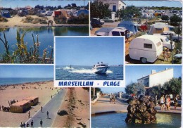 Delcampe - Marseillan-Plage.. Belle Multi-vues.. Animée.. La Plage.. Le Camping Municipal.. Caravanes.. Bateau.. Ski Nautique - Marseillan