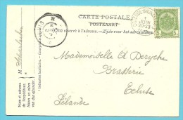 56 Op Kaart (Kemmelberg-Dreef) Met Treinstempel (ambulant) OSTENDE-BRUXELLES 3 - Bahnpoststempel