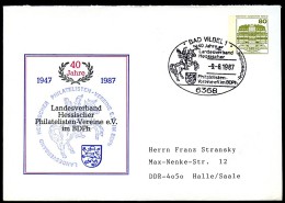 BERLIN PU77 C1/002a Privat-Umschlag POSTREITER Sost.Bad Vilbel 1987  NGK 4,00 € - Privatumschläge - Gebraucht