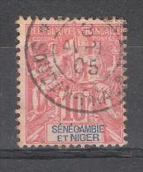 SENEGAMBIE ET NIGER, Type Groupe, Yvert N° 5, 10 C Rouge Obl Cachet Central SOUDAN FRANCAIS,  ; TB, Rare - Autres & Non Classés