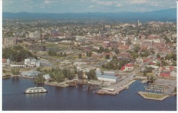 Burlington Vermont, Aerial View Of Town, MV Champlain Ferry, C1960s Vintage Postcard - Burlington